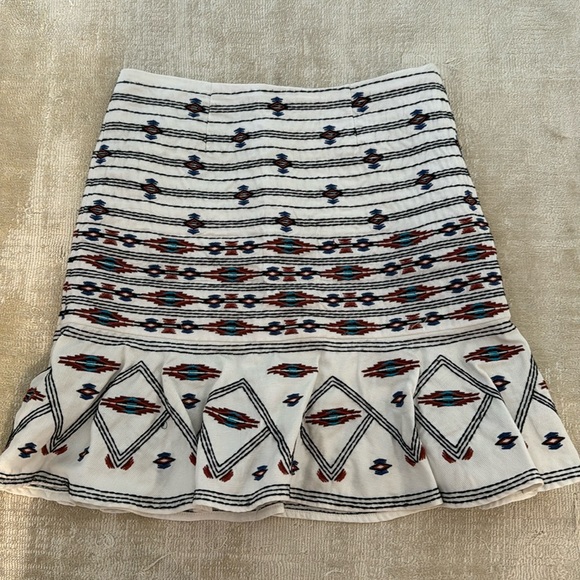 Cynthia Vincent Embroidered Mini Skirt with Zip - Picture 1 of 3